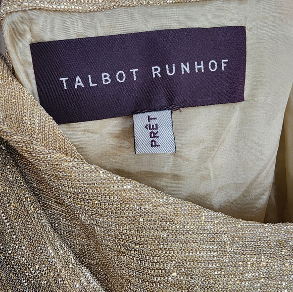 Talbot Runhof Off-The-Shoulder Gathered Metallic Voile Wide-Leg Jumpsuit… - Picture 4 of 16